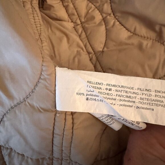 Zara Women Water-Repellent Puffer Jacket Short Coat ZW Cream Size Medium - Picture 11 of 12